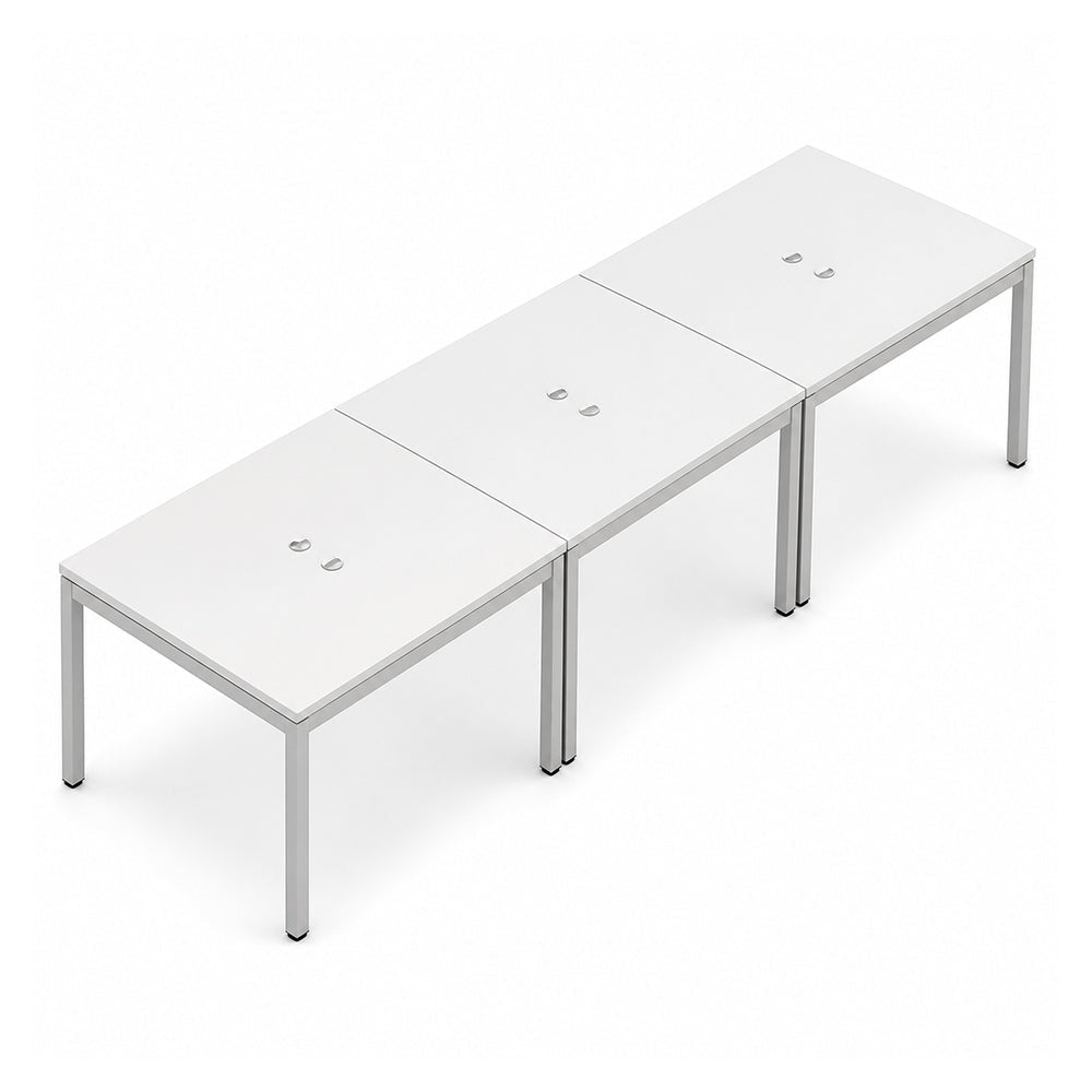 Escritorio de Oficina Bench 6 Usuarios - VERSA READY - Varios Colores - 450 × 100 cm - Cubierta Melamina 28mm o LPAP 28mm - RE-624 - VERSA - NOGAL BEAT - Escritorio de Oficina
