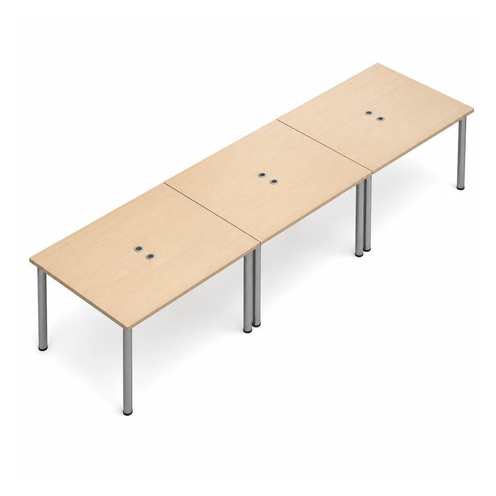 Escritorio de Oficina Bench 6 Usuarios - VERSA READY - Varios Colores - 450 × 120 cm - Cubierta Melamina 28mm o LPAP 28mm - RE-674 - VERSA - NOGAL BEAT - Escritorio de Oficina
