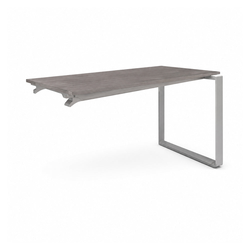 Escritorio de Oficina Configurable en Bateria - VERSA AXIO - Blanco/Gris - 140 × 60 × 75 cm - Posicion Final - AO-203F - VERSA - NOGAL BEAT - Escritorio de Oficina