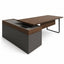 Escritorio de Oficina Módulo - VERSA PIANNO - Credenza Lateral con Cajonera y Puertas - PI-100DN - VERSA - NOGAL BEAT - Escritorio de Oficina