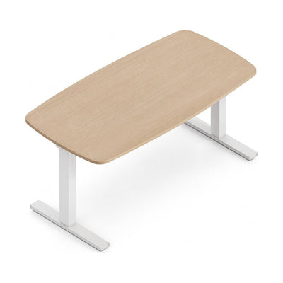 Escritorio de Oficina Trabajo Estructura Metálica con Pata Centrada - VERSA LEVA - Varios Colores - 140 × 80 cm - Ajuste Eléctrico de Altura - LV-122S - VERSA - NOGAL BEAT - Escritorio de Oficina