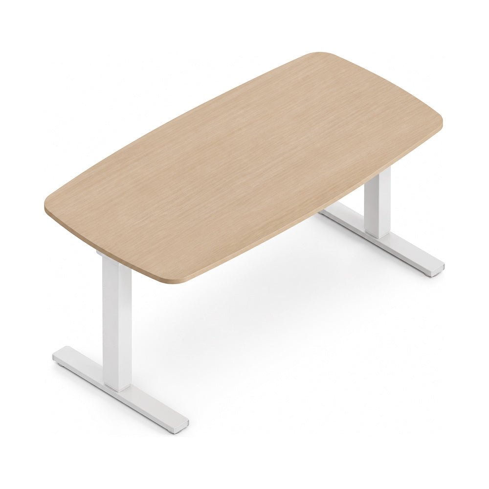 Escritorio de Oficina Trabajo Estructura Metálica con Pata Centrada - VERSA LEVA - Varios Colores - 180 × 70 cm - Ajuste Eléctrico de Altura - LV-160S - VERSA - NOGAL BEAT - Escritorio de Oficina