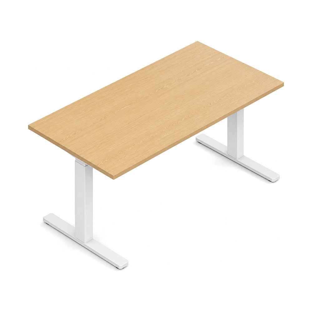 Escritorio de Oficina Trabajo Estructura Metálica con Pata Centrada - VERSA LEVA - Varios Colores - 200 × 80 cm - Cubierta LPAP 1c 28mm - LV-182L - VERSA - NOGAL BEAT - Escritorio de Oficina