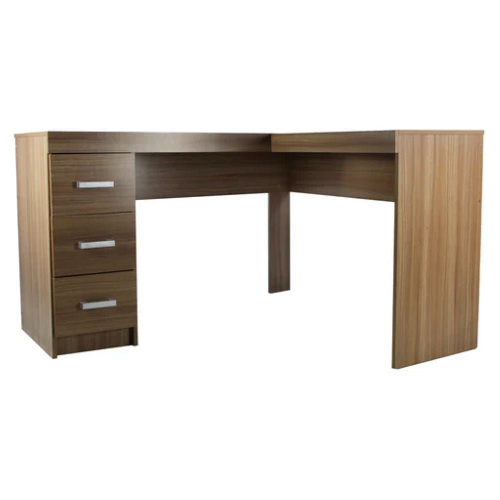 Escritorio operativo en L JM-1184 Fenix 3C con 3 cajones y estructura de madera