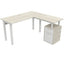 Escritorio de oficina OFIK MOD 1020 con archivero, estructura de acero y madera