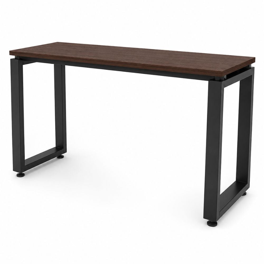 Escritorio Smart 120 con cubierta de melamina y estructura metálica rectangular