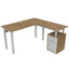 Escritorio de oficina OFIK MOD 1020 con archivero, estructura de acero y madera