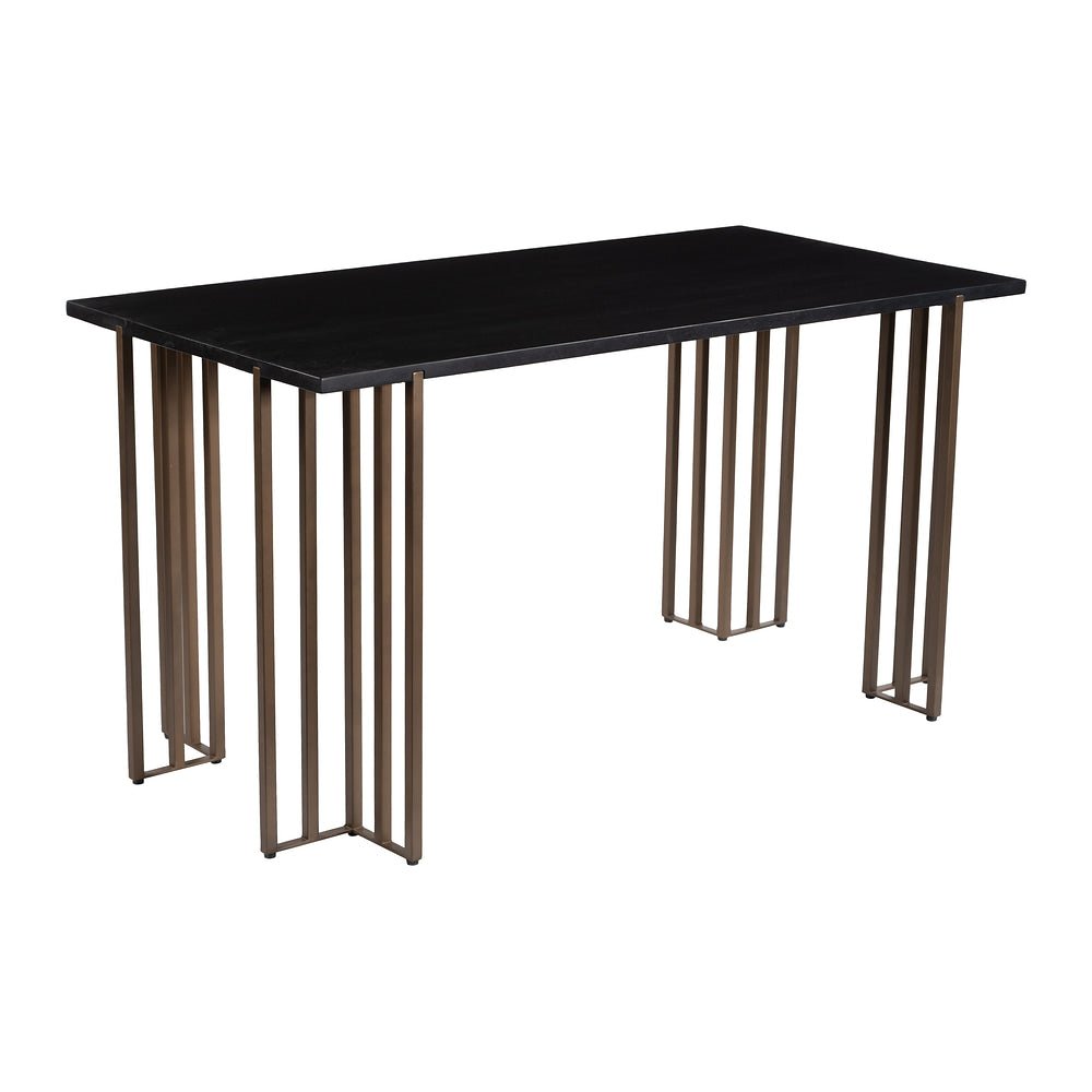 Escritorio para Recepción - ZUO GARDO - Varios Colores - Cubierta de Acacia Maciza Laminada y Estructura de Acero con Recubrimiento en Polvo - 111056 - Zuo - NOGAL BEAT - Escritorio de Oficina