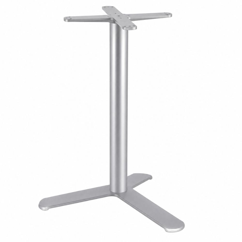 Estructura Alta para Mesas - LABENZE H1.10 160-07450-GRS - Gris Plata - Columna Redonda y 3 Puntas - 160-07450-GRS - Labenze - NOGAL BEAT - Estructura para Mesa