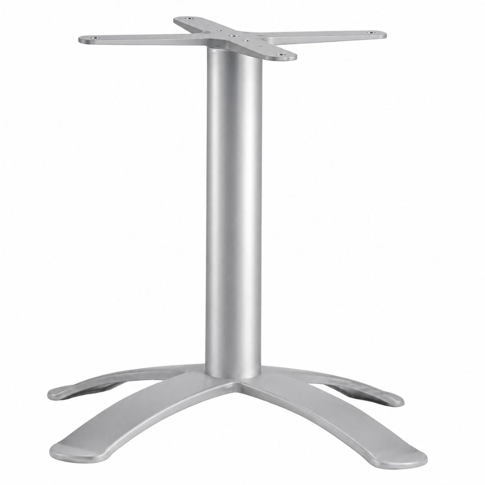 Estructura Baja para Mesas - LABENZE H73 160-07500-GRS - Gris Plata - Columna Redonda y 4 Puntas - 160-07500-GRS - Labenze - NOGAL BEAT - Estructura para Mesa