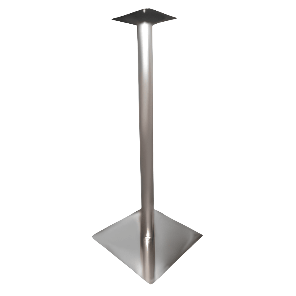 Base de acero Gersa G-2401 cuadrada con acabado espejo y perfil tubular circular