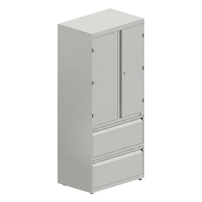 Gabinete con Cajones para Área Administrativa - GEBESA ARKA - 2 Puertas y 2 Cajones - Frente 90 cm - GAG780090 - GEBESA - NOGAL BEAT - Archivero