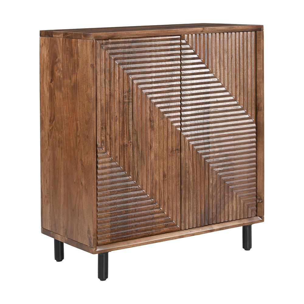 Gabinete para Consultorio - ZUO JATIL - Nogal - Cubierta de Acacia Maciza Laminada y Estructura de Acero con Recubrimiento en Polvo - 110611 - Zuo - NOGAL BEAT - Gabinete