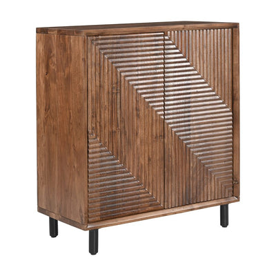 Gabinete para Consultorio - ZUO JATIL - Nogal - Cubierta de Acacia Maciza Laminada y Estructura de Acero con Recubrimiento en Polvo - 110611 - Zuo - NOGAL BEAT - Gabinete