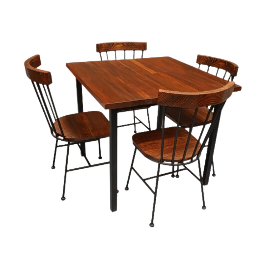 JUEGO COMEDOR SILLAS MESAS NOGAL BEAT JUEGO ESCOCIA | Juego Comedor Sillas Mesas para Restaurante Cafetería | Madera Pino | - JUEGO ESCOCIA - Möbel Cheff - NOGAL BEAT - Comedores