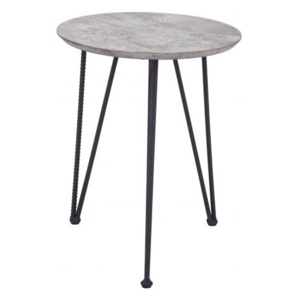 JUEGO DE MESA NOGAL BEAT KERRIS | Mesa de Centro Ocasional | Estructura Acero Negro | Gris | MDF de Hormigón Sintético | Interior - 109232 - Zuo - NOGAL BEAT - Mesas