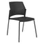 Silla Labenze Replay antracita con respaldo multiperforado y estructura tubular de acero, apilable