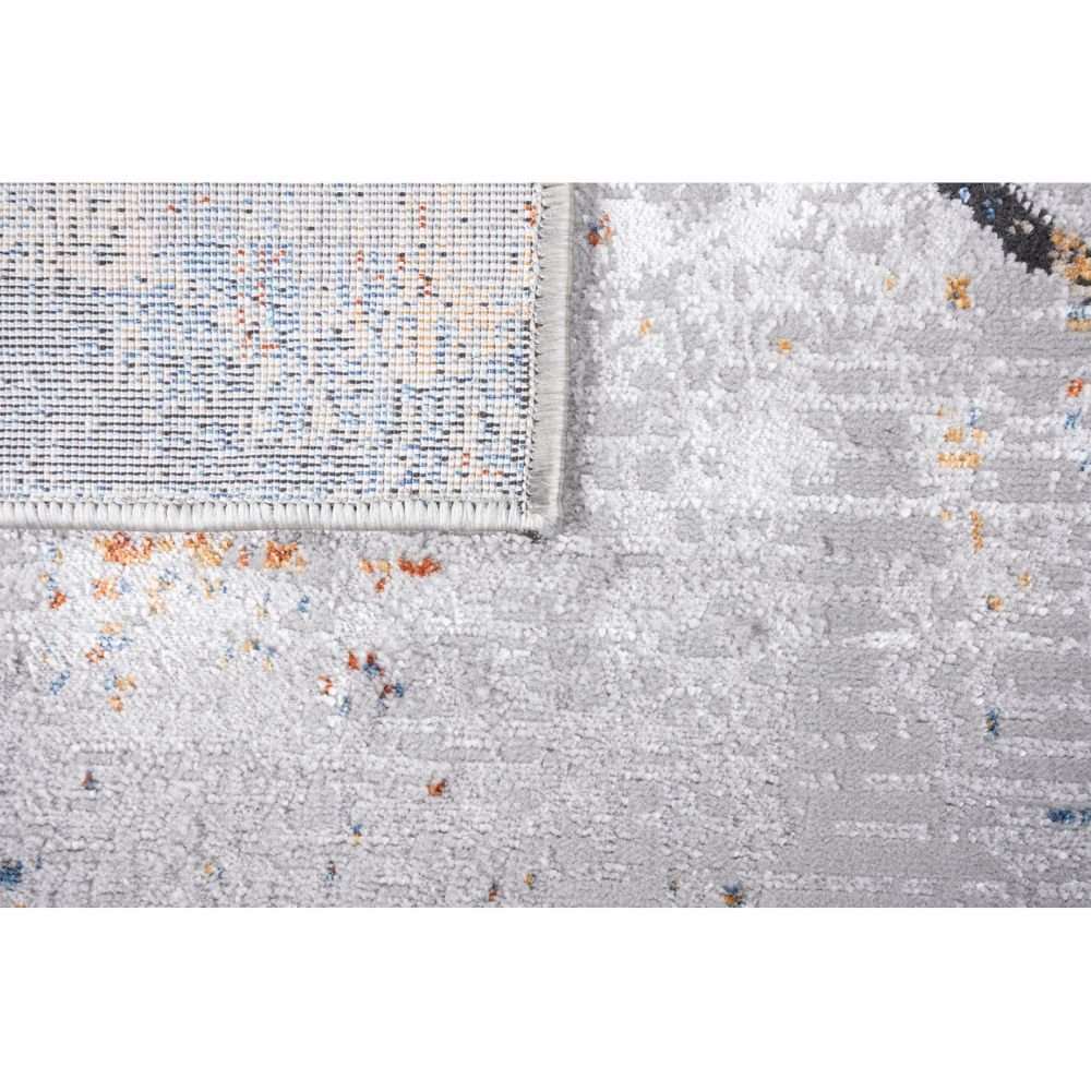 Tapete decorativo Adara T2256 rectangular de poliéster con patrón gris, crema y oro