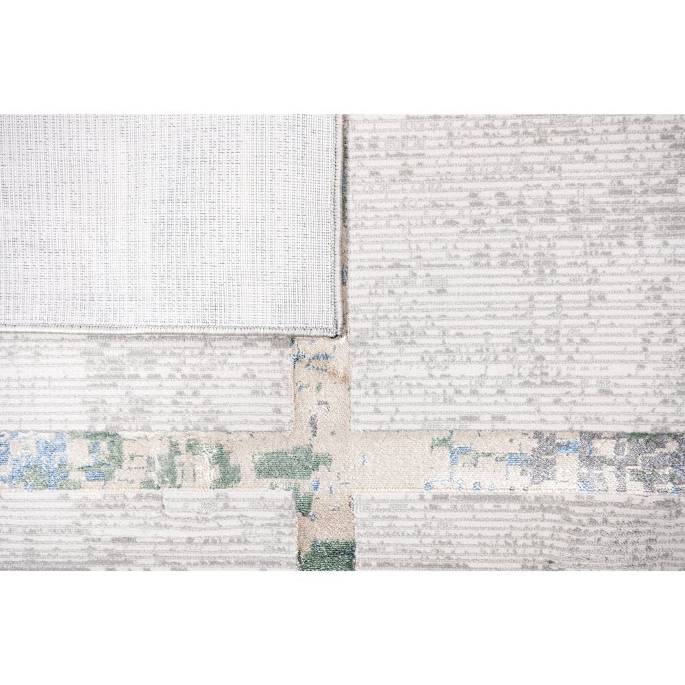 Tapete colección Adara T2261 rectangular de poliéster pelo corto en tono verde oro
