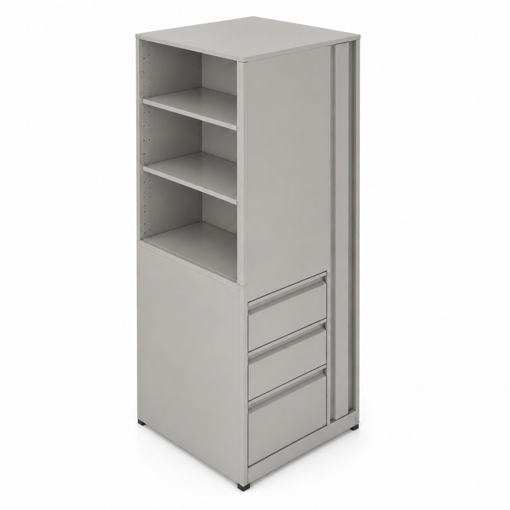 Librero a Piso Cuerpo Metálico para Sala de Archivo - GEBESA ARKA - Altura 180 cm - Mano Izquierda - GEA462180L - GEBESA - NOGAL BEAT - Librero