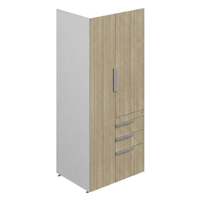 Librero a Piso para Área Administrativa - GEBESA G-CONNECT - Frente 75 cm - 3 Gavetas - Derecha - GBG463180RCN - GEBESA - NOGAL BEAT - Librero
