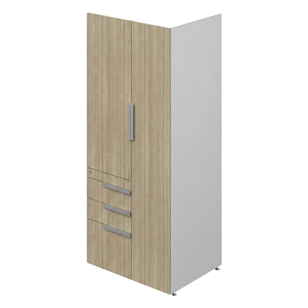 Librero a Piso para Área Administrativa - GEBESA G-CONNECT - Frente 75 cm - 3 Gavetas - Izquierda - GBG463180LCN - GEBESA - NOGAL BEAT - Librero