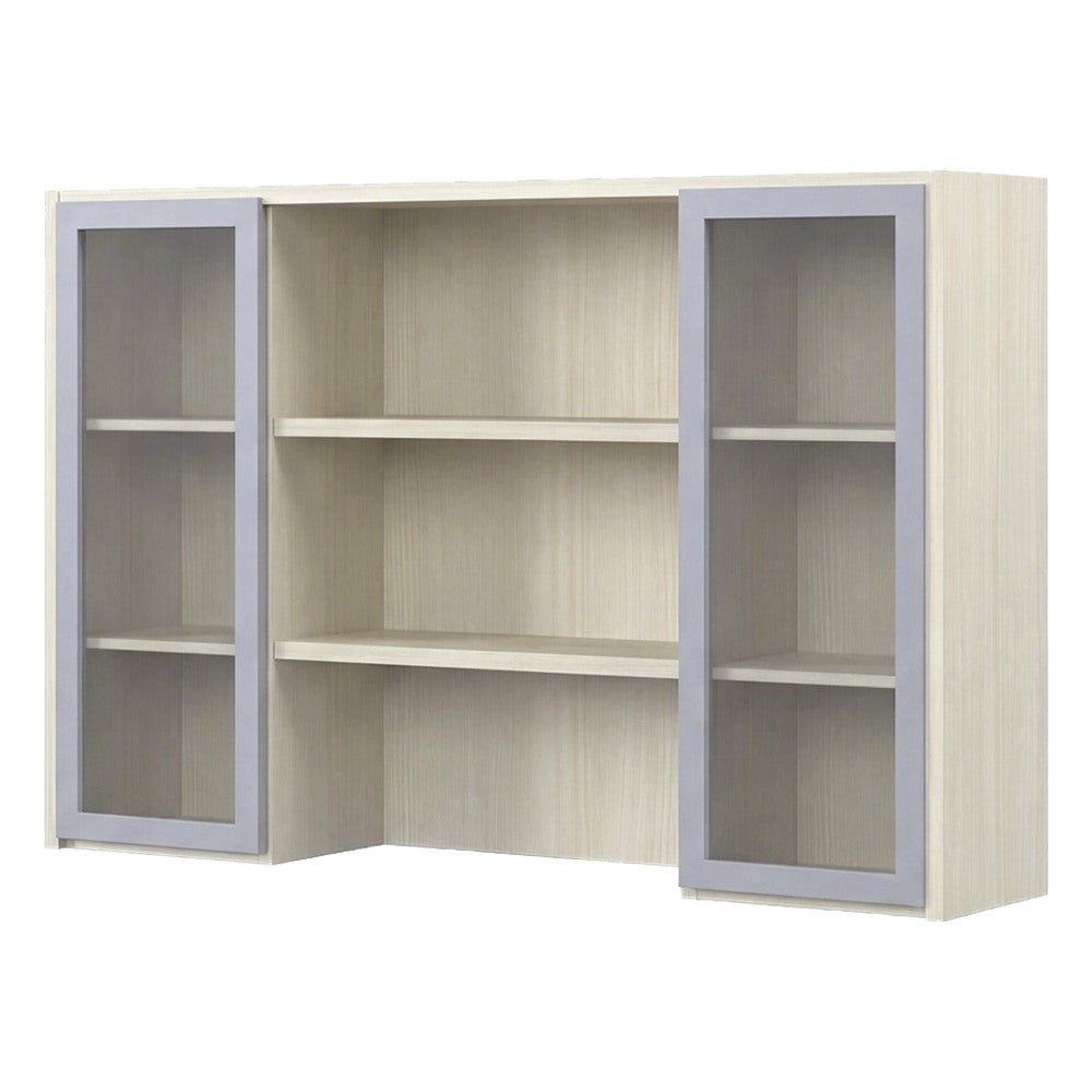 Librero sobre Credenza para Dirección - GEBESA PRIME - Frente 163 cm - 2 Puertas de Acrílico - GBR488165 - GEBESA - NOGAL BEAT - Librero