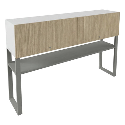 Librero sobre Credenza para Oficina Ejecutiva - GEBESA G-CONNECT - Frente 180 cm - Estructura Metálica - GBG472180CN - GEBESA - NOGAL BEAT - Librero
