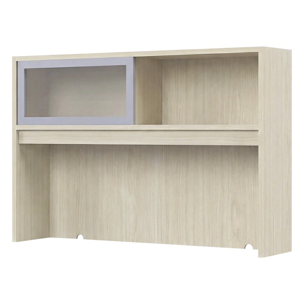 Librero sobre Credenza para Oficina Privada - GEBESA PRIME - Frente 163 cm - Puerta Corrediza de Acrílico - GBR487165 - GEBESA - NOGAL BEAT - Librero