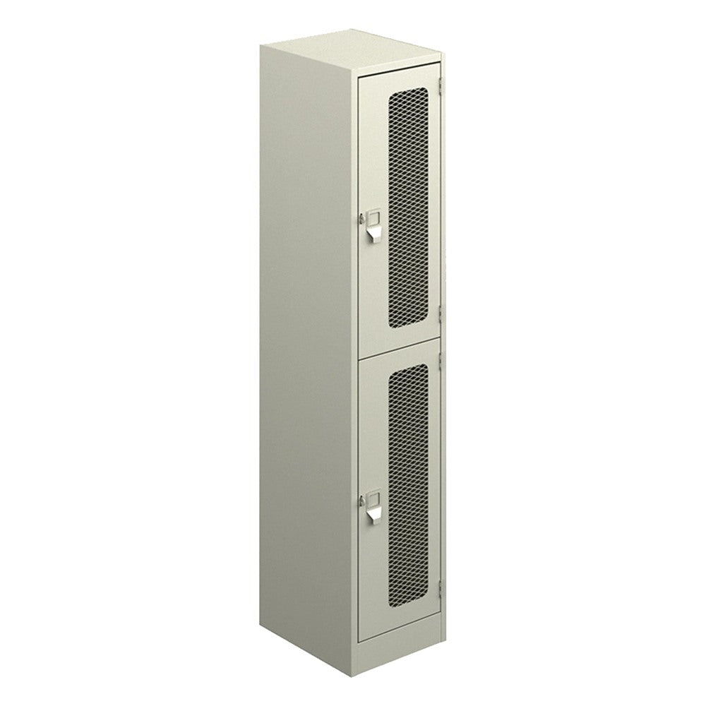 Locker Metálico para Gimnasio - GEBESA ARCHIVO Y ALMACENAJE - Frente 38 cm - 2 Puertas con Malla Estándar - GAA762 - GEBESA - NOGAL BEAT - Archivero