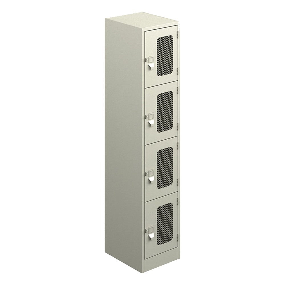 Locker Metálico para Vestidor - GEBESA ARCHIVO Y ALMACENAJE - Frente 38 cm - 4 Puertas con Malla Estándar - GAA764 - GEBESA - NOGAL BEAT - Archivero