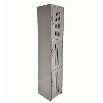 Locker OFIK 324 de 3 puertas metálicas en lámina calibre 24 para gimnasio