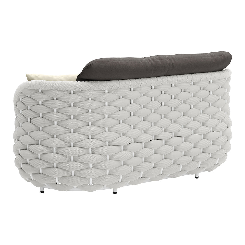 Love Seat de Terraza para Cafetería 2 Plazas - ZUO CORAL REEF - Gris - Asiento y Respaldo Tapizados con Tela para Exterior - 704026 - Zuo - NOGAL BEAT - Sofá de Terraza