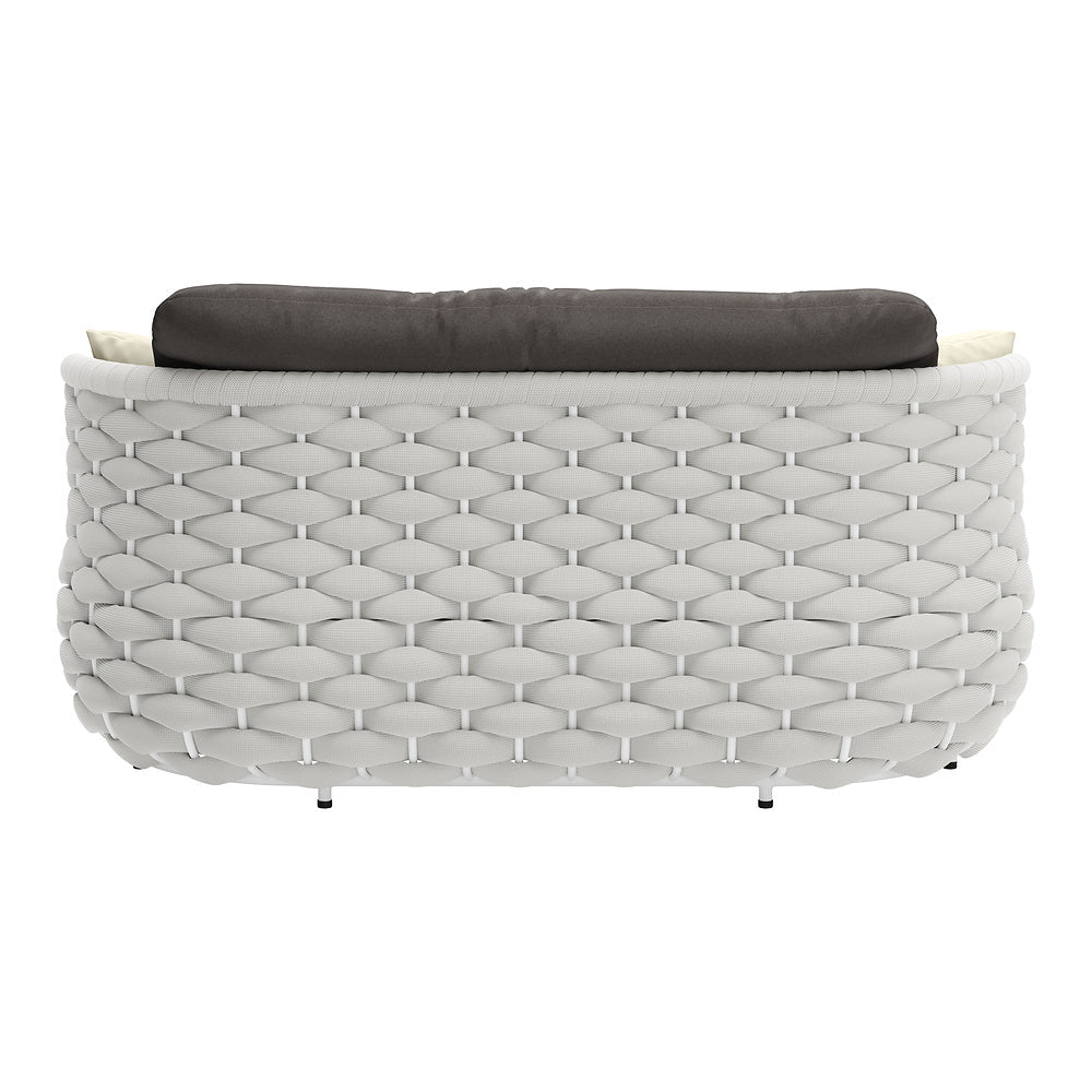 Love Seat de Terraza para Cafetería 2 Plazas - ZUO CORAL REEF - Gris - Asiento y Respaldo Tapizados con Tela para Exterior - 704026 - Zuo - NOGAL BEAT - Sofá de Terraza