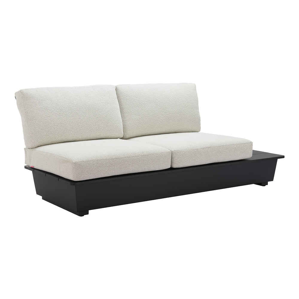 Love Seat de Terraza para Restaurante 2 Plazas - ZUO TIEN - Beige - Asiento y Respaldo Tapizados con Tela para Exterior - 704160 - Zuo - NOGAL BEAT - Sofá de Terraza