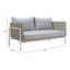 Love Seat de Terraza para Roof Garden 2 Plazas - ZUO FRAIS - Gris - Asiento y Respaldo Tapizados con Tela para Exterior - 704016 - Zuo - NOGAL BEAT - Sofá de Terraza