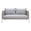 Love Seat de Terraza para Roof Garden 2 Plazas - ZUO FRAIS - Gris - Asiento y Respaldo Tapizados con Tela para Exterior - 704016 - Zuo - NOGAL BEAT - Sofá de Terraza