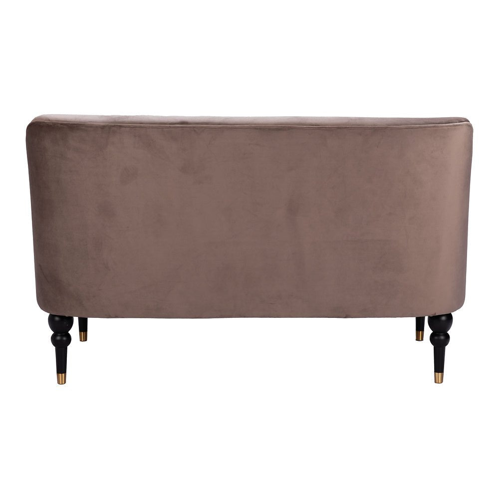 Love Seat para Consultorio 2 Plazas - ZUO BINTULU - Taupe - Asiento y Respaldo Tapizados en Tela Tipo Terciopelo - 109982 - Zuo - NOGAL BEAT - Sillón Ocasional