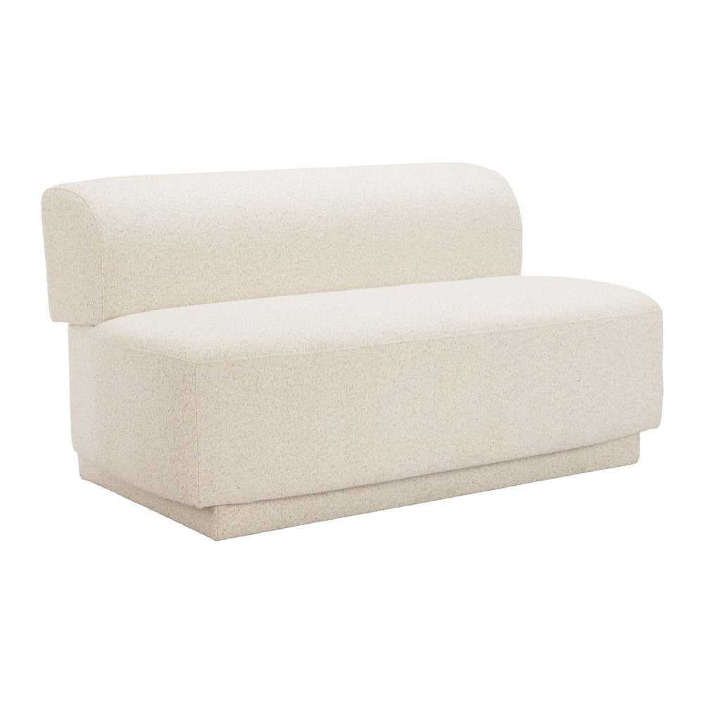 Love Seat para Coworking 2 Plazas - ZUO ANESE - Beige Multigrano - Asiento y Respaldo Tapizados en Tela Tipo Borrego - 110484 - Zuo - NOGAL BEAT - Sillón Ocasional