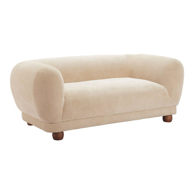 Love Seat para Recepción 2 Plazas - ZUO BOET - Taupe - Asiento y Respaldo Tapizados en Pana - 110430 - Zuo - NOGAL BEAT - Sillón Ocasional