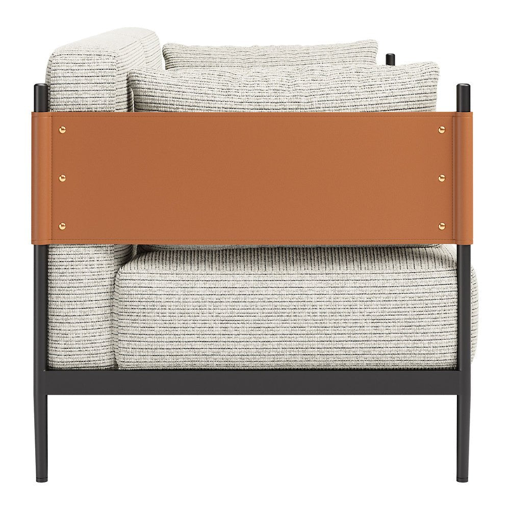 Love Seat para Salón de Belleza 2 Plazas - ZUO STIRBE - Gris - Asiento y Respaldo Tapizados en Piel Sintética - 110345 - Zuo - NOGAL BEAT - Sillón Ocasional