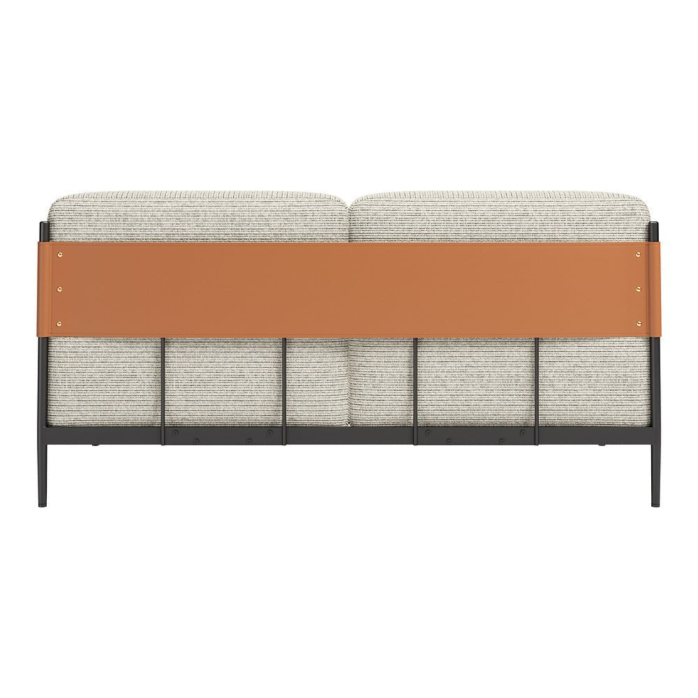 Love Seat para Salón de Belleza 2 Plazas - ZUO STIRBE - Gris - Asiento y Respaldo Tapizados en Piel Sintética - 110345 - Zuo - NOGAL BEAT - Sillón Ocasional