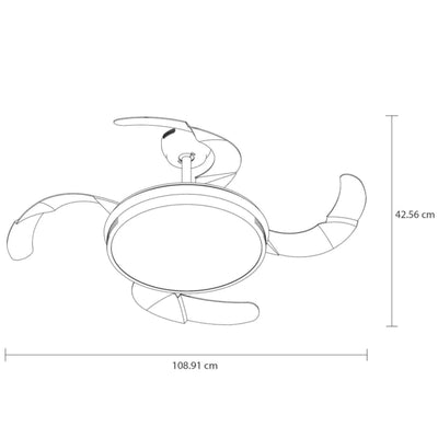 Masterfan Ventilador 42 Satinado Aspas Retraibles - ROMA - Masterfan - NOGAL BEAT -