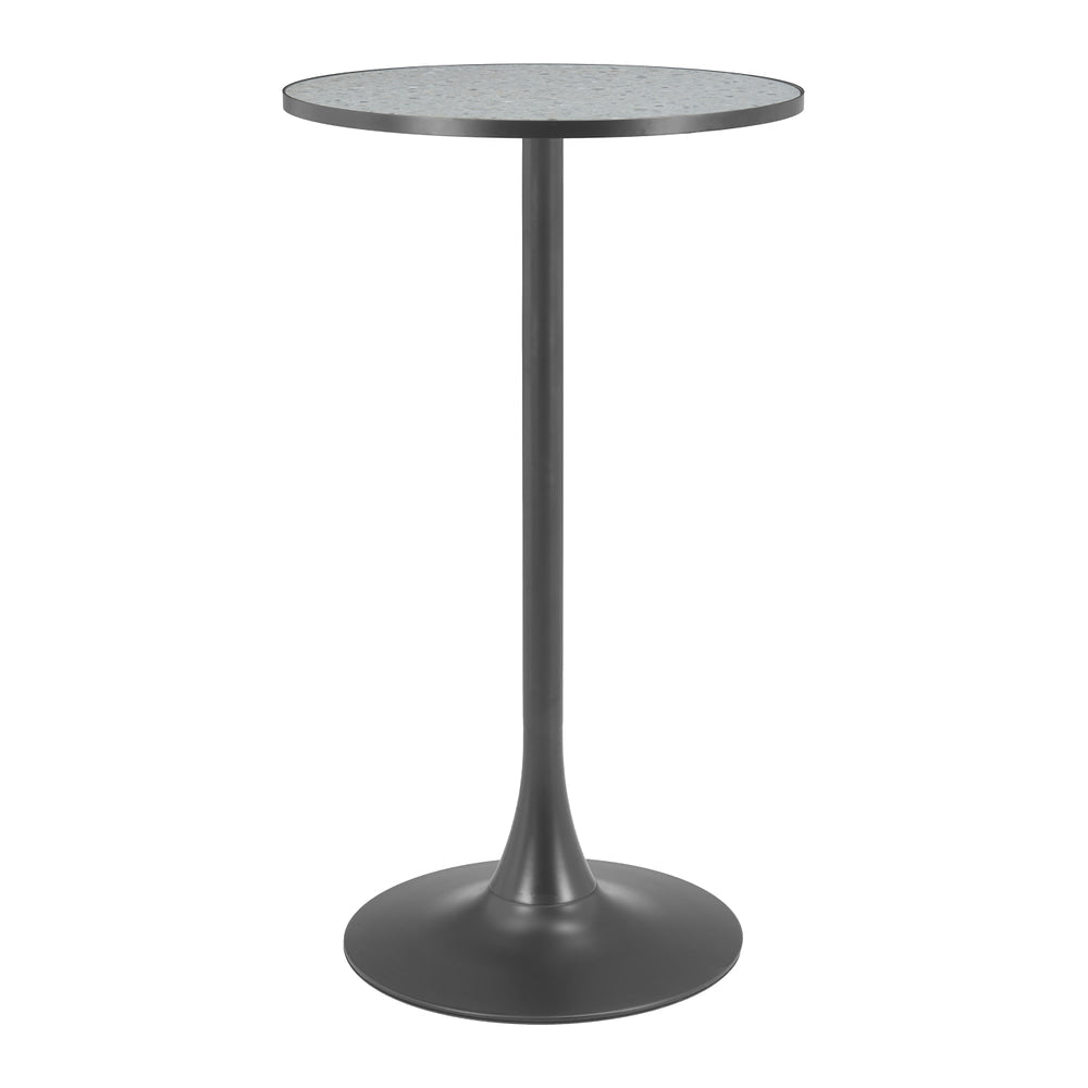 Mesa Alta para Bar - ZUO BITE - Varios Colores - Cubierta de MDF Símil Terrazo y Estructura de Acero con Recubrimiento en Polvo - 110404 - Zuo - NOGAL BEAT - Mesa Comercial Interior