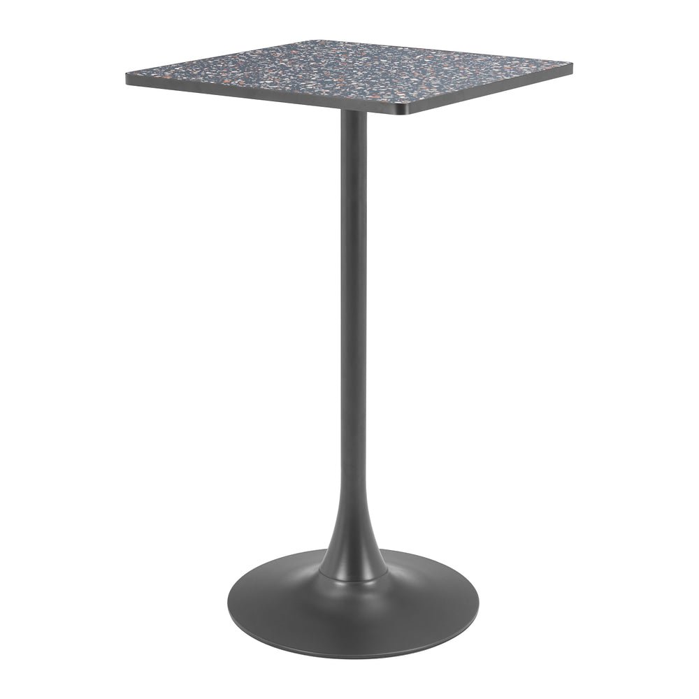 Mesa Alta para Bar - ZUO SPOT - Varios Colores - Cubierta de MDF Símil Terrazo y Estructura de Acero con Recubrimiento en Polvo - 110412 - Zuo - NOGAL BEAT - Mesa Comercial Interior
