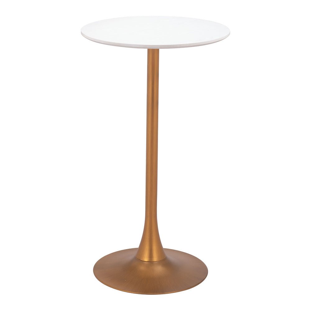 Mesa Alta para Barra de Cafetería - ZUO AURAY - Varios Colores - Cubierta de MDF Símil Madera y Estructura de Acero con Recubrimiento en Polvo - 109829 - Zuo - NOGAL BEAT - Mesa Comercial Interior