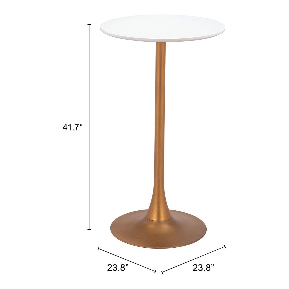 Mesa Alta para Barra de Cafetería - ZUO AURAY - Varios Colores - Cubierta de MDF Símil Madera y Estructura de Acero con Recubrimiento en Polvo - 109829 - Zuo - NOGAL BEAT - Mesa Comercial Interior