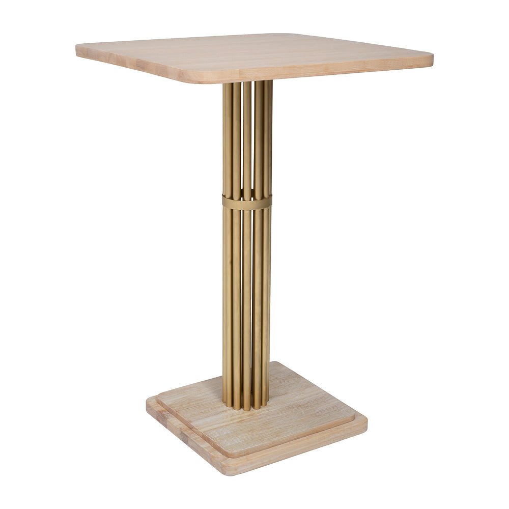 Mesa Alta para Bistró - ZUO WILOU - Natural - Cubierta de Chapa de Roble Madera de Hule y Estructura de Acero con Recubrimiento en Polvo - 111126 - Zuo - NOGAL BEAT - Mesa Comercial Interior