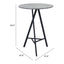 Mesa Alta para Comedor de Empresa - ZUO METZ - Gris - Cubierta de MDF Símil Concreto y Estructura de Acero con Recubrimiento en Polvo - 101881 - Zuo - NOGAL BEAT - Mesa Comercial Interior
