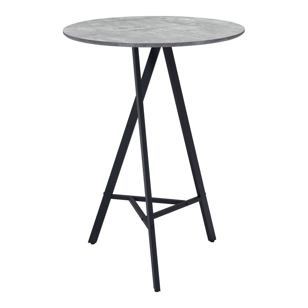 Mesa Alta para Comedor de Empresa - ZUO METZ - Gris - Cubierta de MDF Símil Concreto y Estructura de Acero con Recubrimiento en Polvo - 101881 - Zuo - NOGAL BEAT - Mesa Comercial Interior
